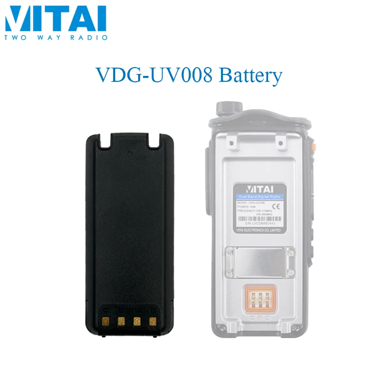 VITAI UDG-UV008 배터리 워키토키, 양방향 라디오, 2500mAh 배터리