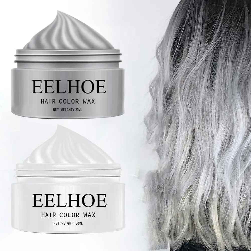 

Temporary Hair Color Wax Men Diy Mud One-time Molding Paste Dye Cream Hair Gel For Hair Coloring Styling Silver Grey U9Z4