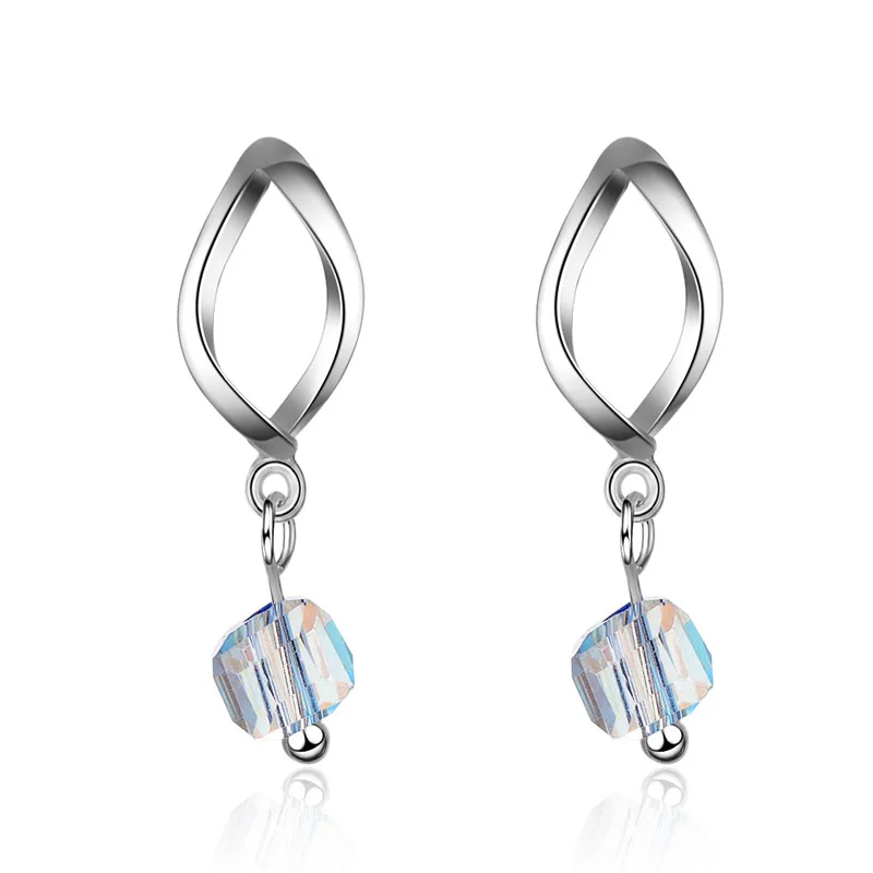 Women's Silver Plated Star Geometric Zircon Triangle Crystal Cube Dreamcatcher Earrings Fashion Jewelry Gift for Ladies Girls