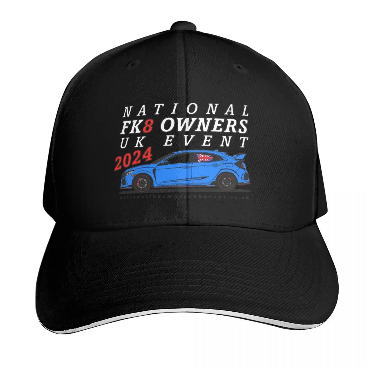 2024 National FK8 Owners UK Event - Racing Blue / Boost Blue Baseball Cap Men Women Casual Summer Sport Sun Cap
