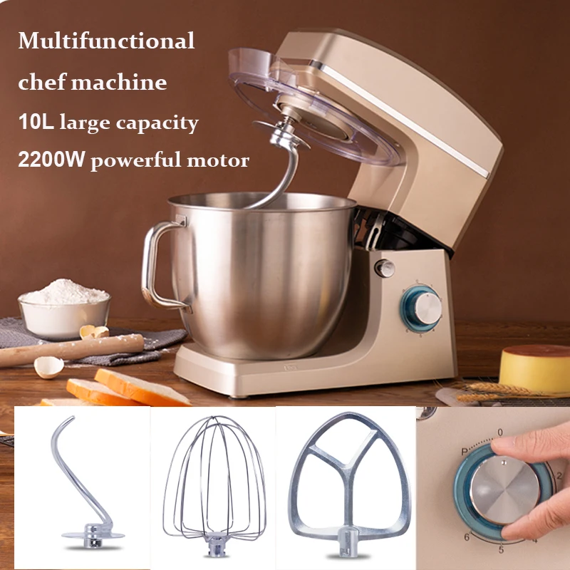 2200W Electric Milk Frother Cake Flour Dough Mixer Food Bread Stand Mixer Maker Chef Machine  Egg Beater 6 Speed Whisk