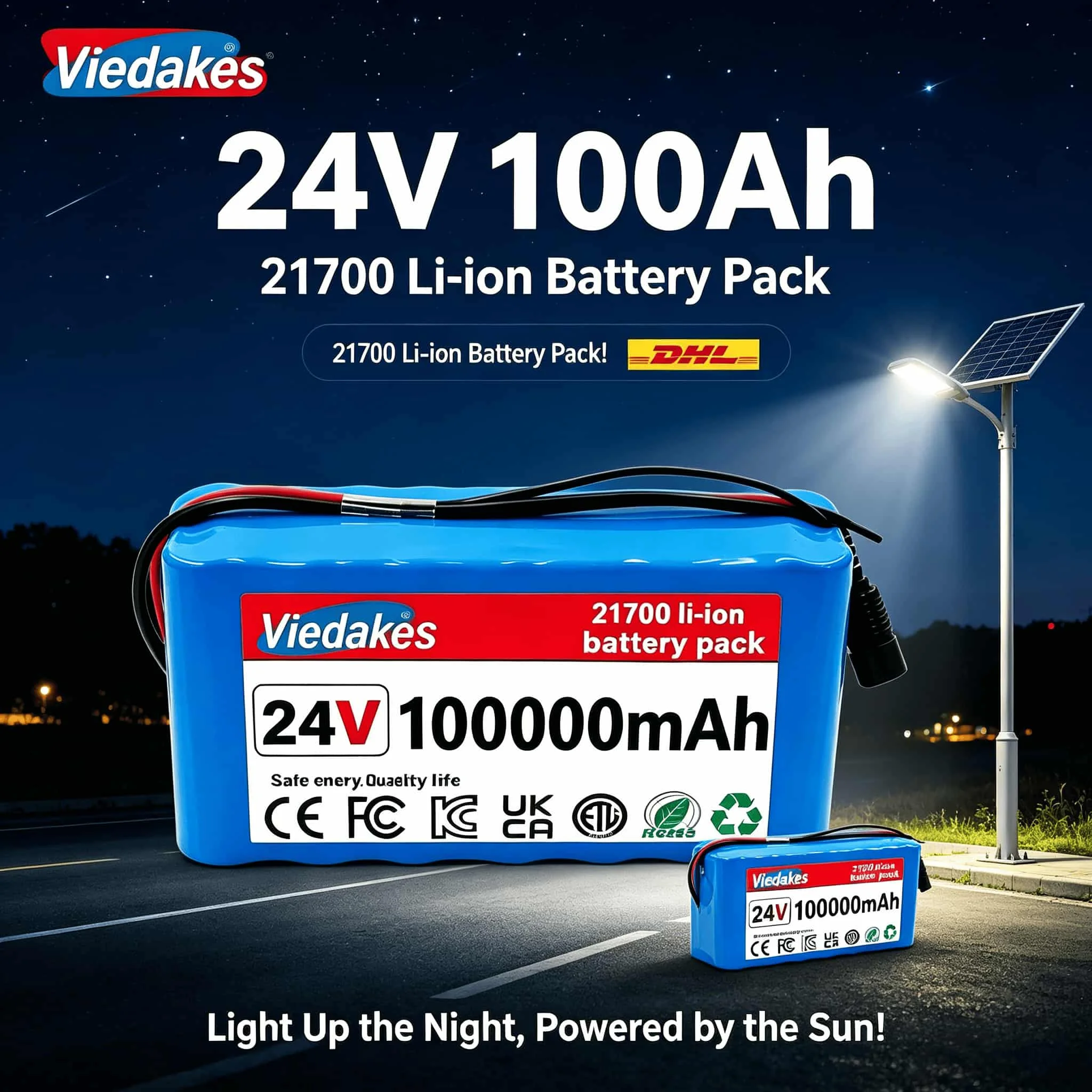 

24V 40Ah 21700 Lithium Battery, BMS Protected, Free Charger for Kids EV & Outdoor Emergency Power