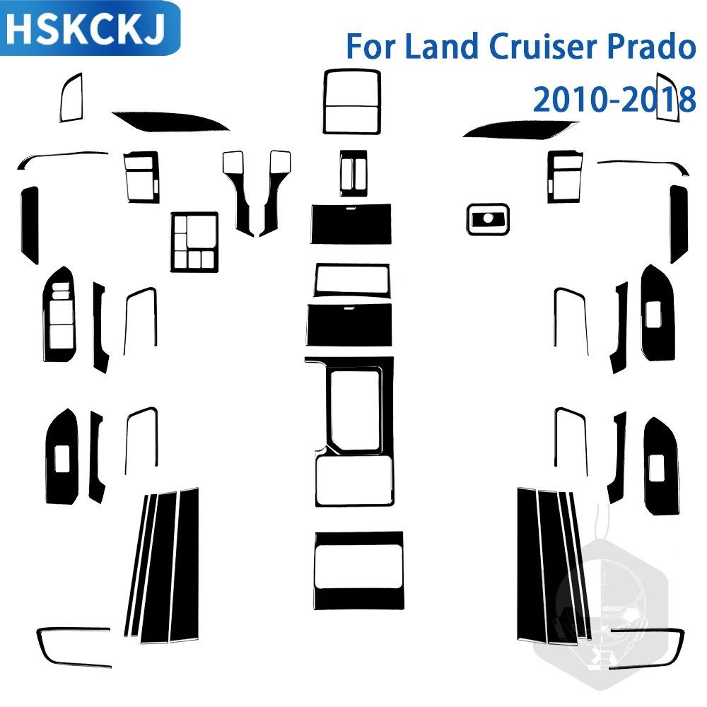 

For Toyota Land Cruiser Prado 2010-2018 Black Plastic Accessories Car Interior Gear Control Air Outlet Trim Sticker Decoration