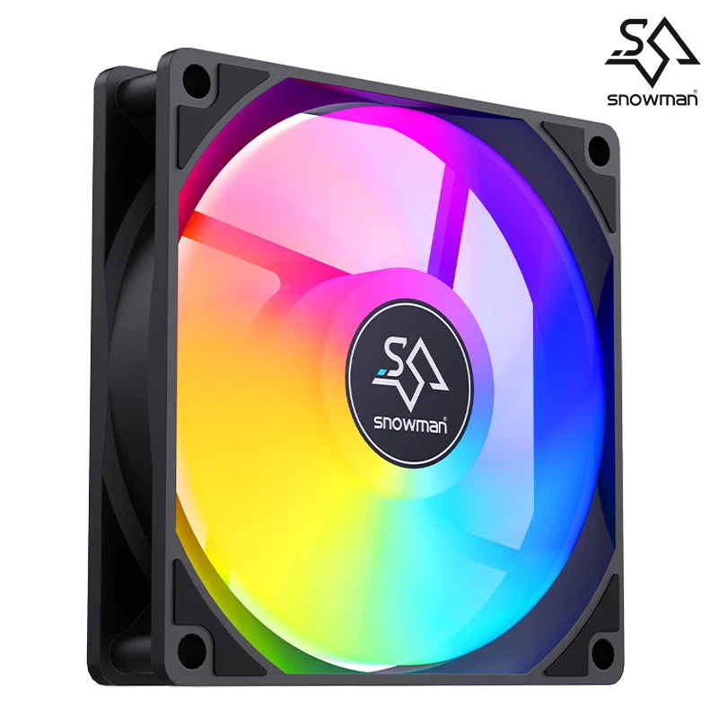 

SNOWMAN BF120 Case Fan 120mm RGB Fan PC Cooling Fan 3pin Quiet CPU Fan 12CM 1000RPM Computer Chassis Fan 12VDC