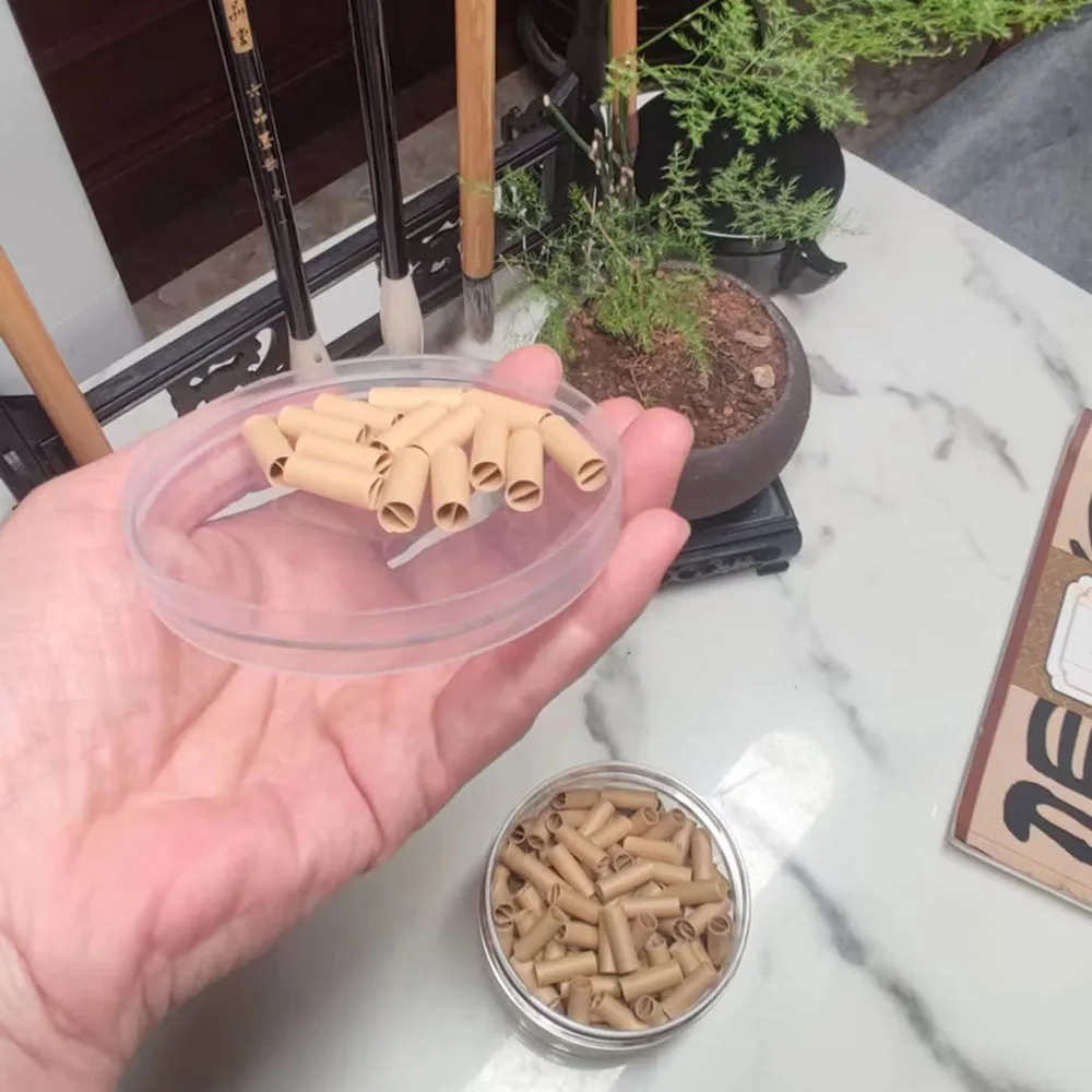 1 عبوة، 200 قطعة لكل عبوة 0.7 سم القطر الخارجي 1.6 سم ارتفاع ورق كرافت أسطواني حامل سيجارة مرشح للاستعمال مرة واحدة #5