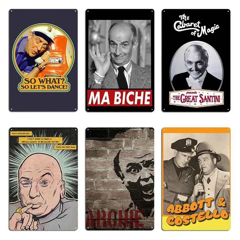 Bourvil Andre Robert Raim Louis de Funès Ma Biche Design The Great Santini Metal Party Club Cinema Garage Placa de Metal Decorativa