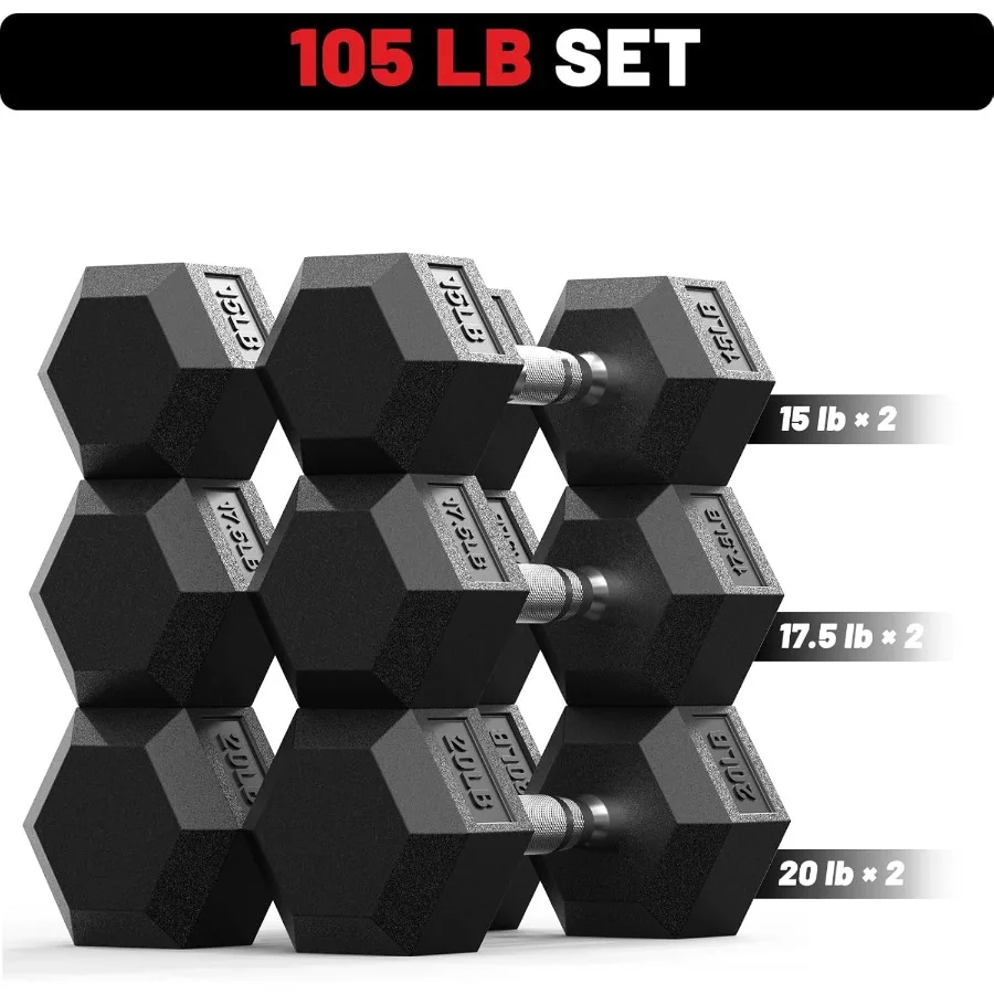 مجموعة دمبل مطاطية لتدريب القوة في صالة الألعاب الرياضية المنزلية: أوزان يدوية متعددة الاستخدامات مناسبة للنساء والرجال مثالية لكامل الجسم