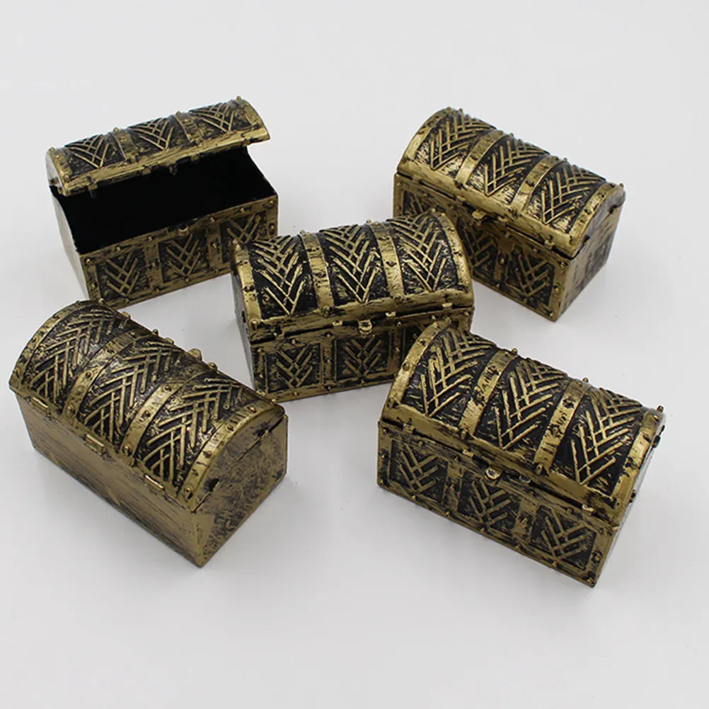 

Pirate Treasure Chest for Kids Plastic Jewelry Storage Box Birthday Gift Prop Party Favor Kids Treasure