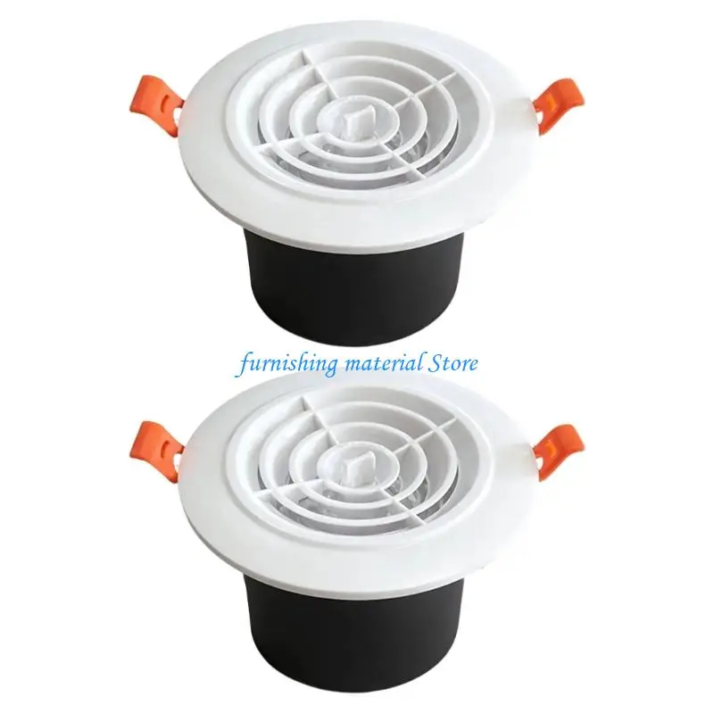 Y5GD Pack Of 2 Round Air Grilles With 7.3cm Installation Diameter For Indoor And Outdoor Circulation