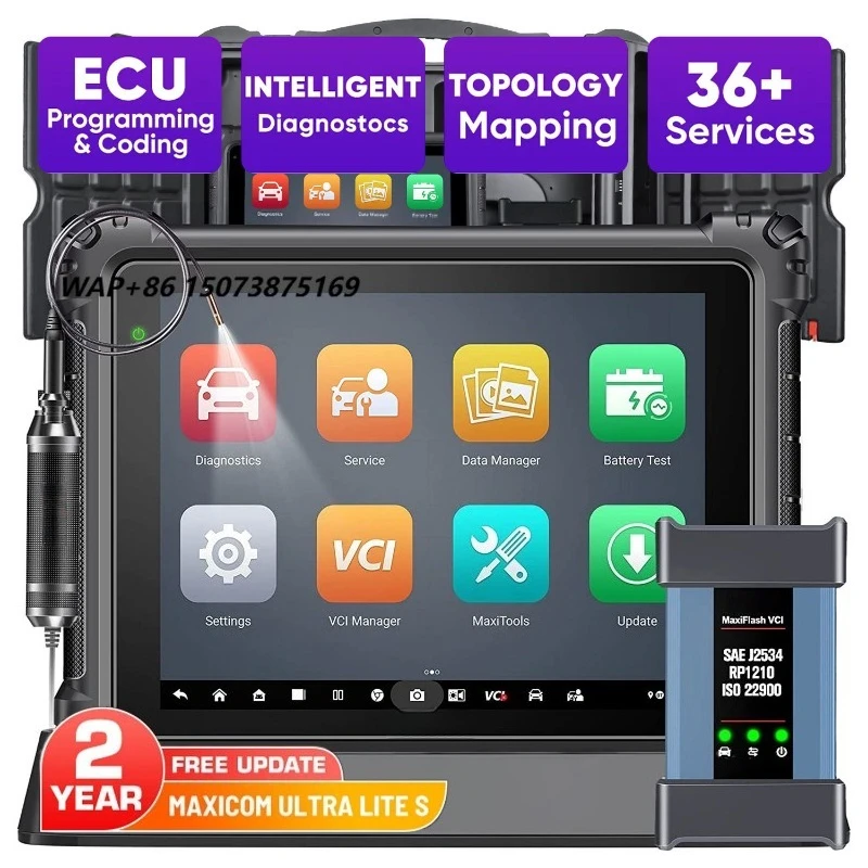 Autel MaxiCOM Ultra Lite S PRO Professional Vehicle ECU Programming OBD2 Scanner Tool Bluetooth Full System Car Diagnostic Tools