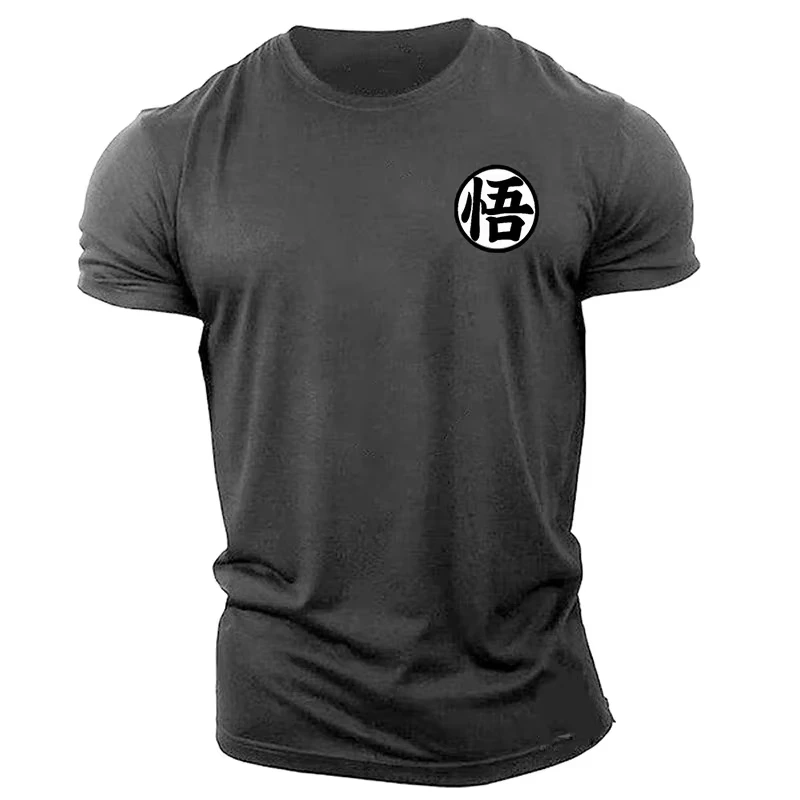 Workout Men's Gym T-Shirt Goku Print Short Sleeves T-Shirt Summer Casual Tee Streetwear Men's O-neck Sweatshirt Women's Clothing image 3