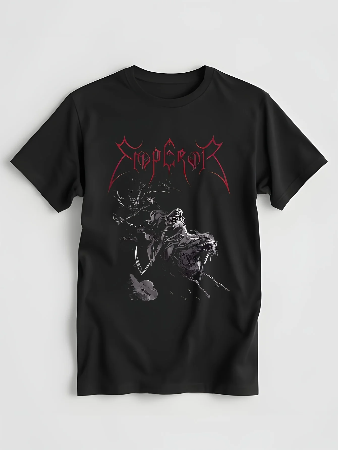 1991 Emperor Band Norwegian Black Metal Rock Dark Style American Retro Men's Short sleeved T-shirt