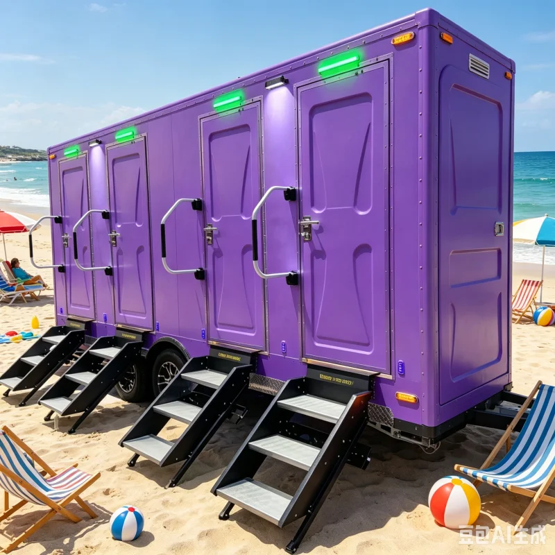 Factory Direct Sale 6 Station Restroom Trailer High Capacity Multi Cabin Mobile Toilet For Large Festivals Wholesale Factory