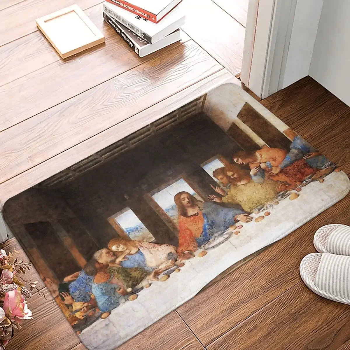 Jesus Christ God Resurrection Non-slip Rug Doormat Bath Mat The Last Supper By Leonardo Da Vinci Floor Carpet Welcome Decorative