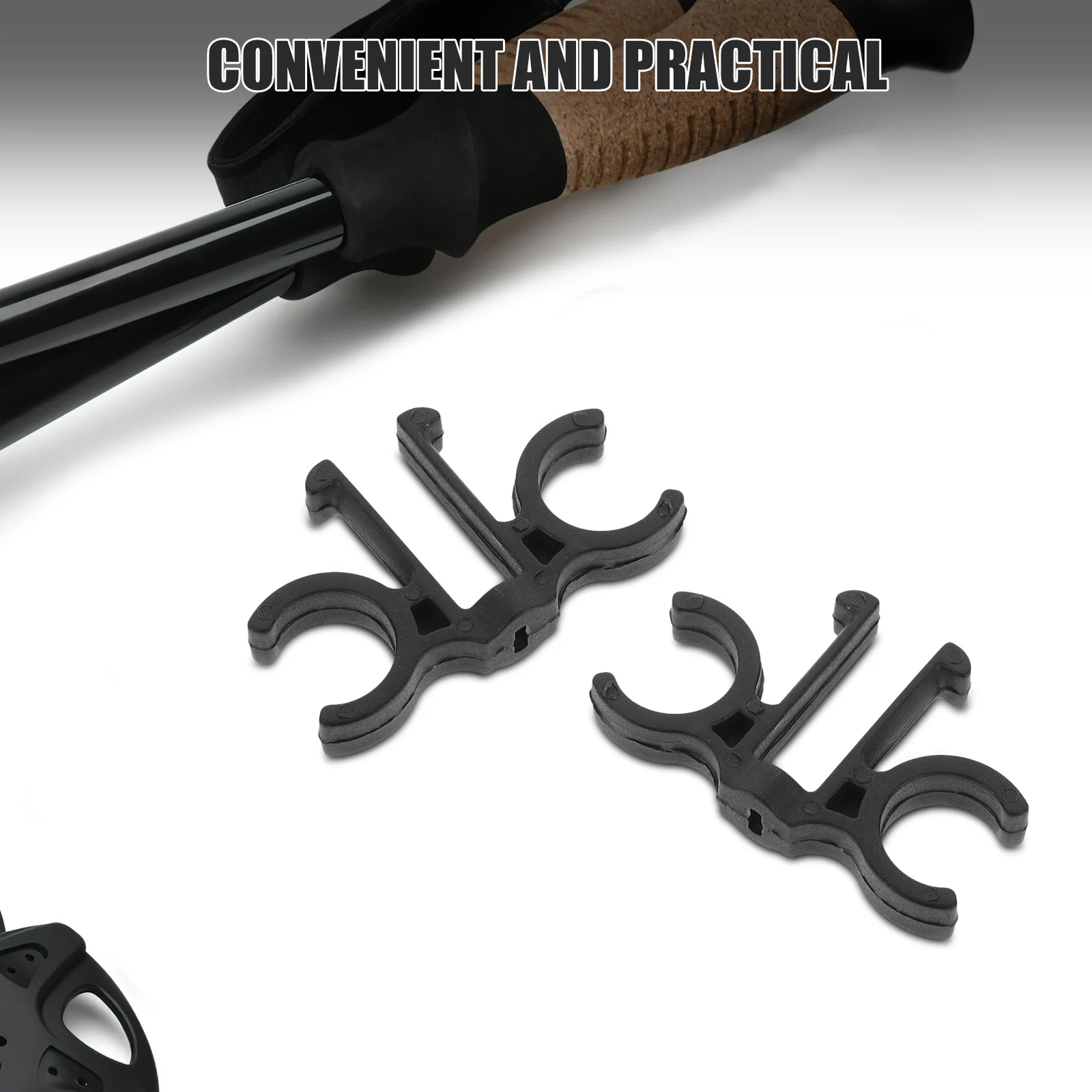 5 قطعة مقاطع القطب البلاستيكية الرحلات موثوقة مشبك كليب التنزه القطب حامل عصا للمشي المفاجئة في الهواء الطلق استخدام المشي لمسافات طويلة كليب