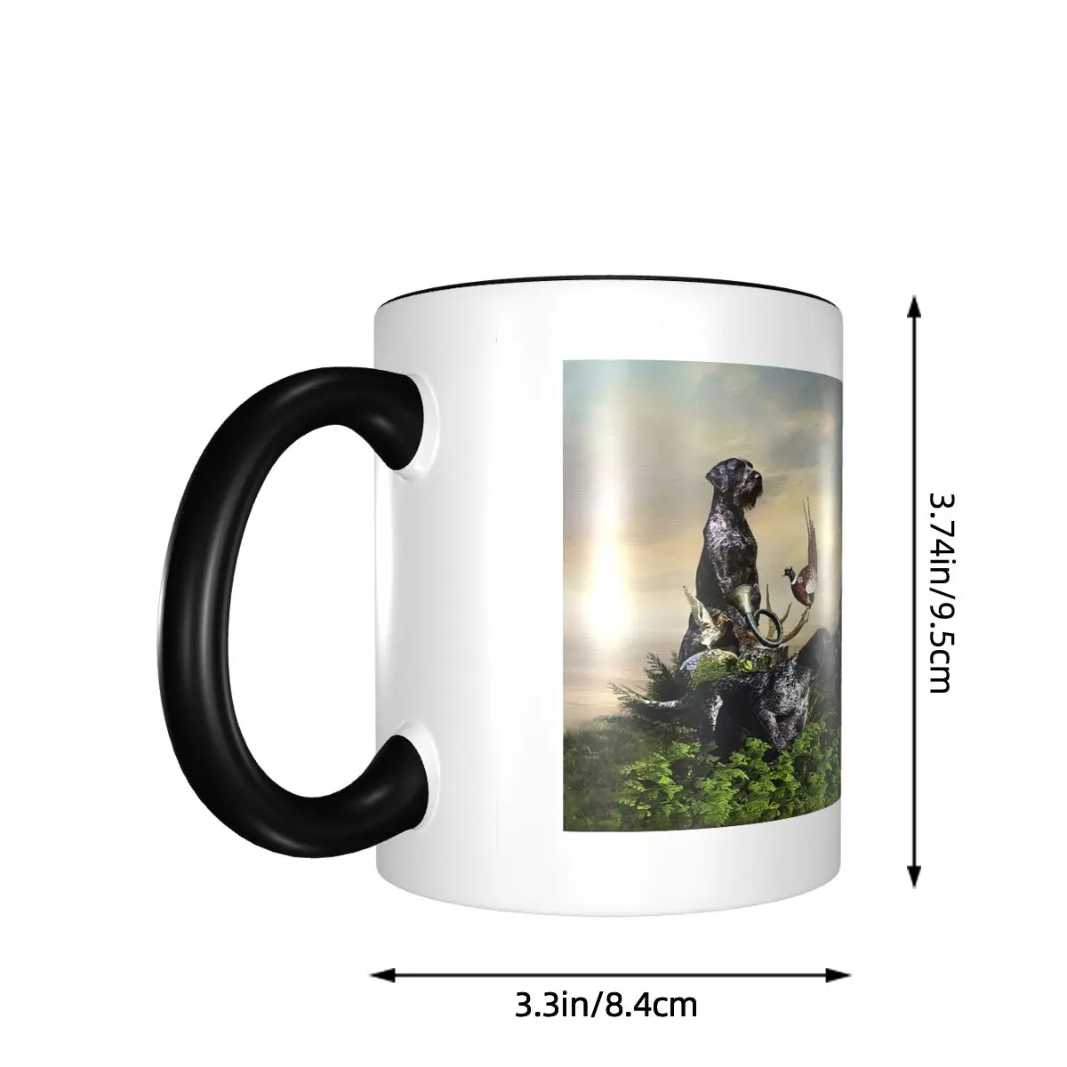 German Wirehaired Pointers, Gundogs Mug Funny Ceramic Coffee Cups Tea Mugs Milk Cup Drinkware Gifts for Woman Man