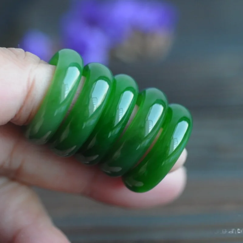 Jasper Ring Finger Wrench, Spinach Green Men's and Women's Rings.