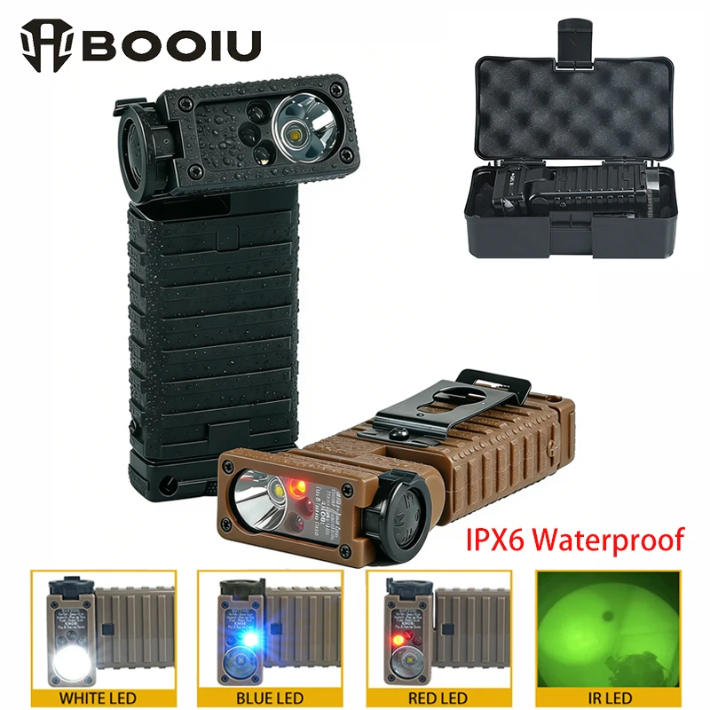 BOOIU Tactical Flashlight Streamlight IPX6 Waterproof Headlamp Multi-model with IR Outdoor Survival Light Helmet Accessories