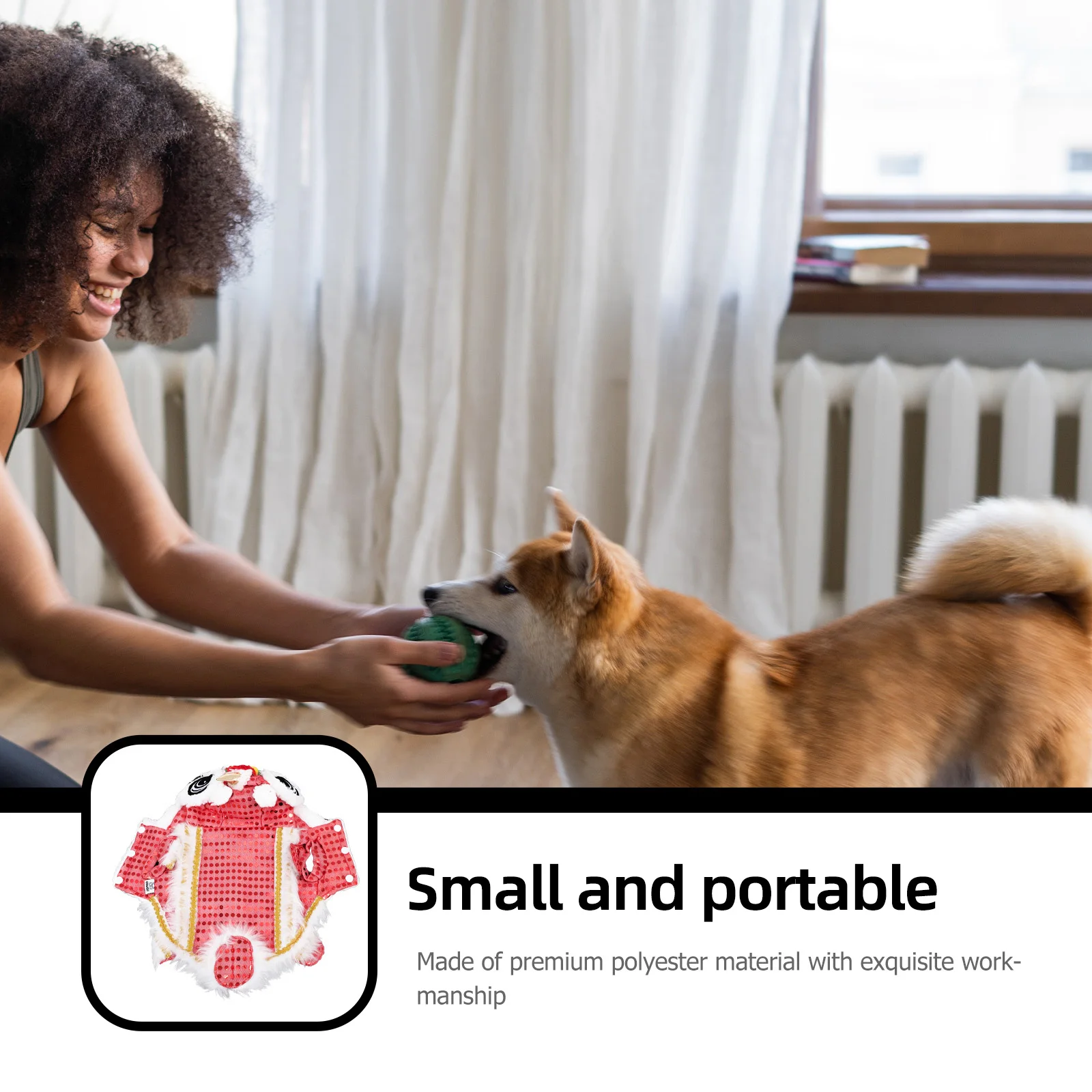 

Pet Clothes Small Dog Coat Chinese New Year Dress Polyester Costume Dog Apparel Puppy Clothes Holiday Wear