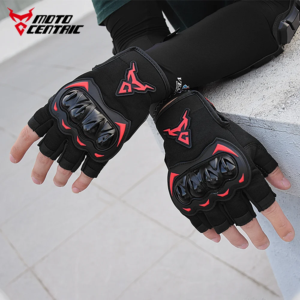 

MOTOCENTRIC Summer Motorcycle Half Finger Gloves,Breathable Mesh Motorbike Fingerless Gloves,Men Women Riding Protective Gloves