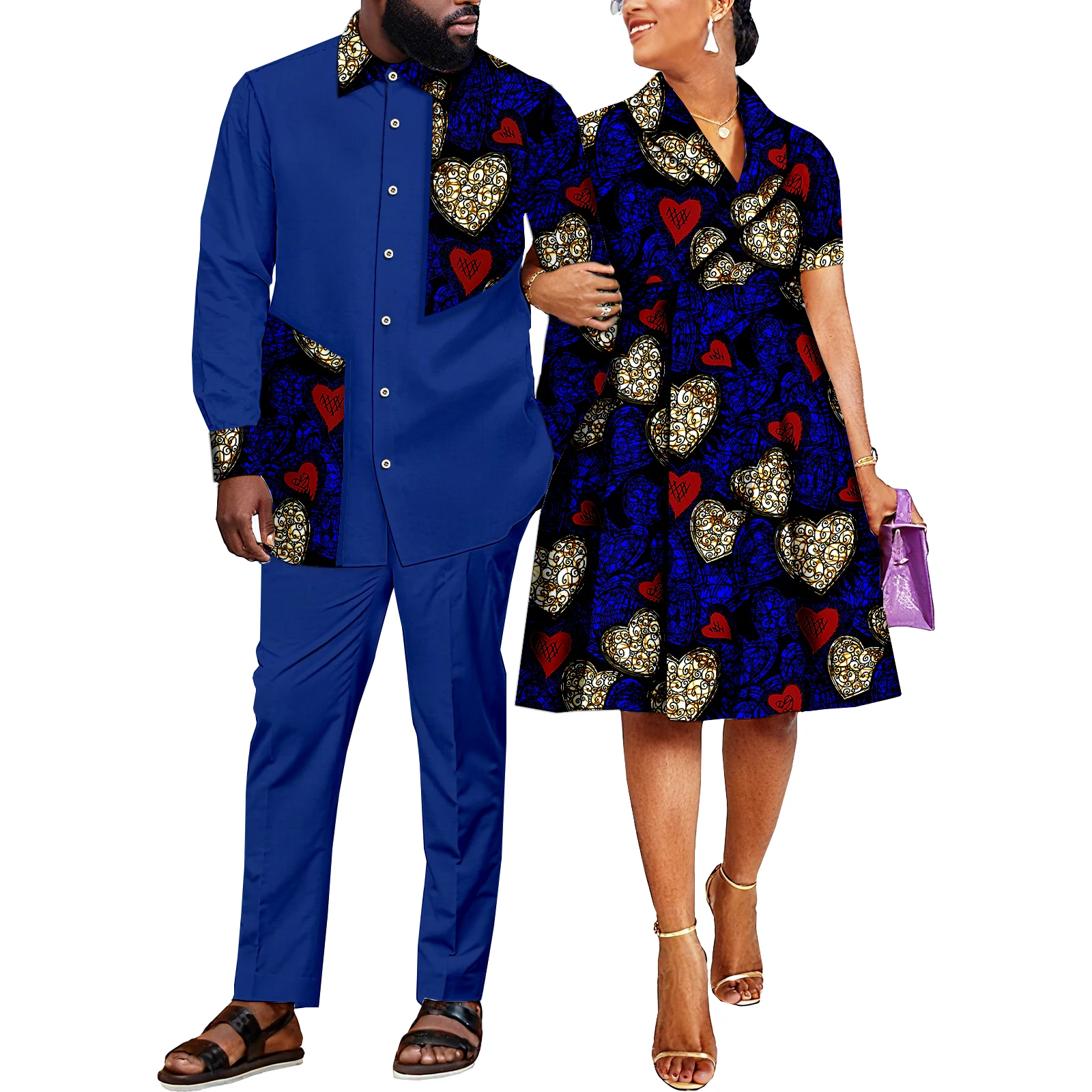african-couples-women-print-wax-cotton-patchwork-hot-dress-men-2-pieces-shirt-and-pants-sets