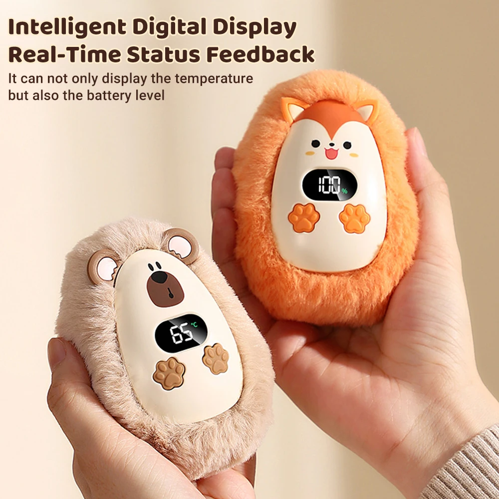 Chauffe-mains en peluche, Mini chauffe-mains portables, réglage de la température à 3 vitesses, chauffage longue durée, chauffage de poche, fournitures d'hiver, 1 pièce