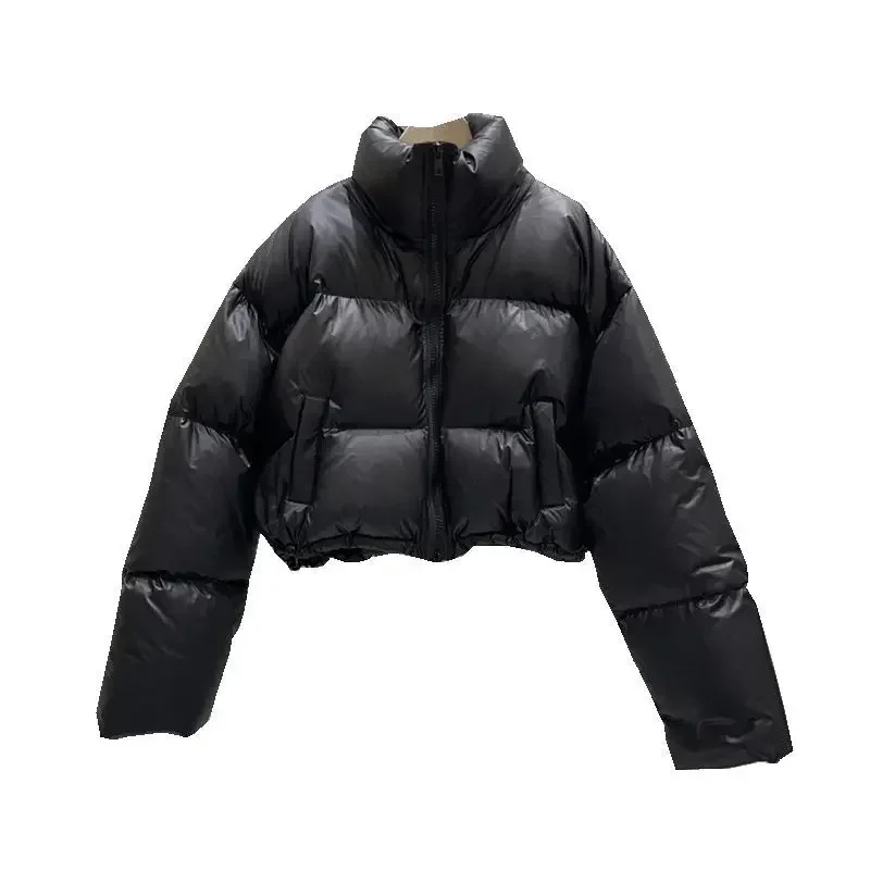 

Women's Cotton Jacket Stand Collar Fashionable Autumn Winter Outerwear Bread Style Small Size Friendly Short Loose Warm Parkas
