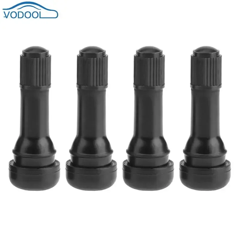 VODOOL 1pc/ 4pcs Black TR438 Snap-in Rubber Tubeless Tire Car Wheel Tyre Valves with Dust Caps Car Accessories