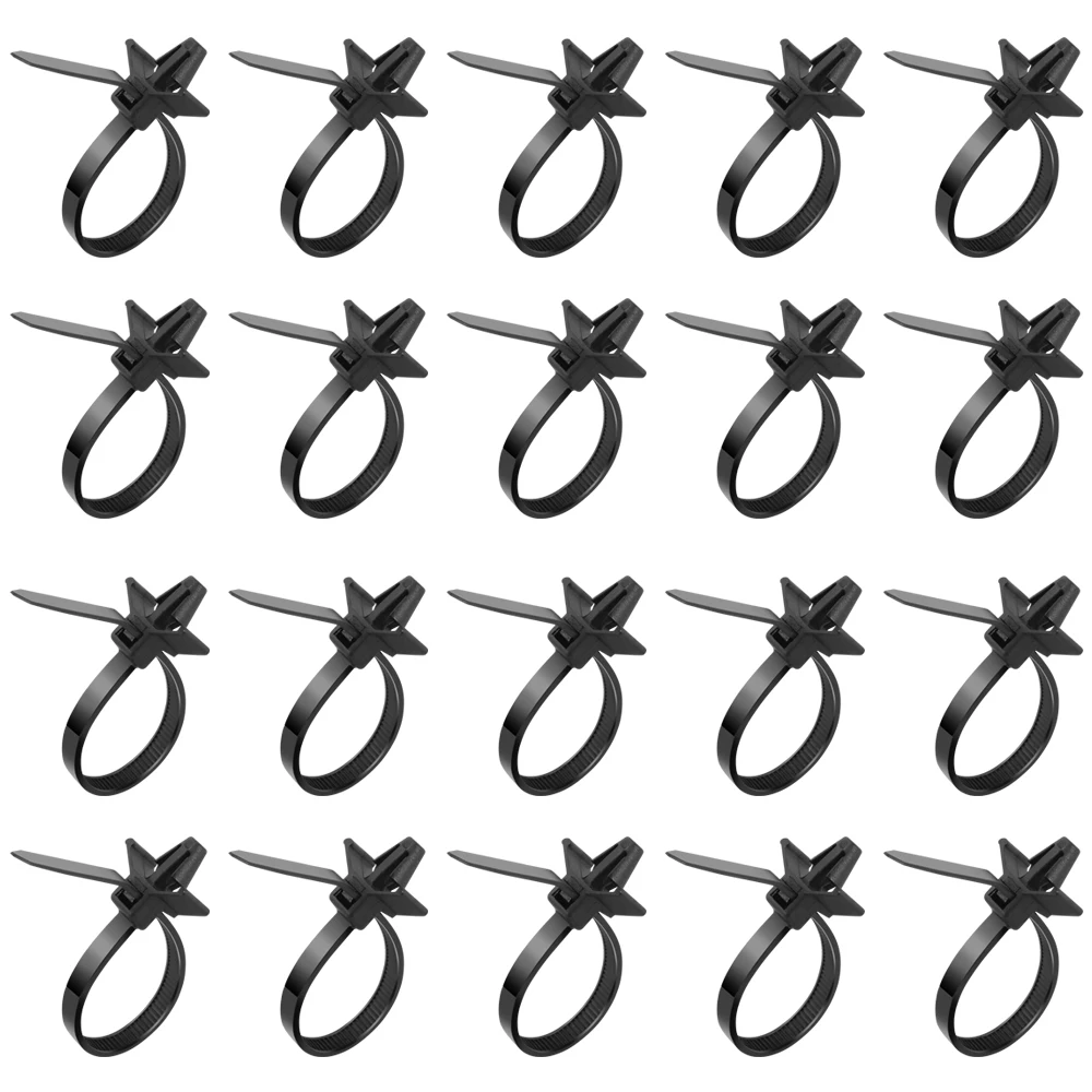 20pcs Wire Harness Fastener Clamp Clips Cable Ties Management Organizers For Car Corrugated Pipe Car-styling