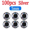 100pcs Silver 5mm