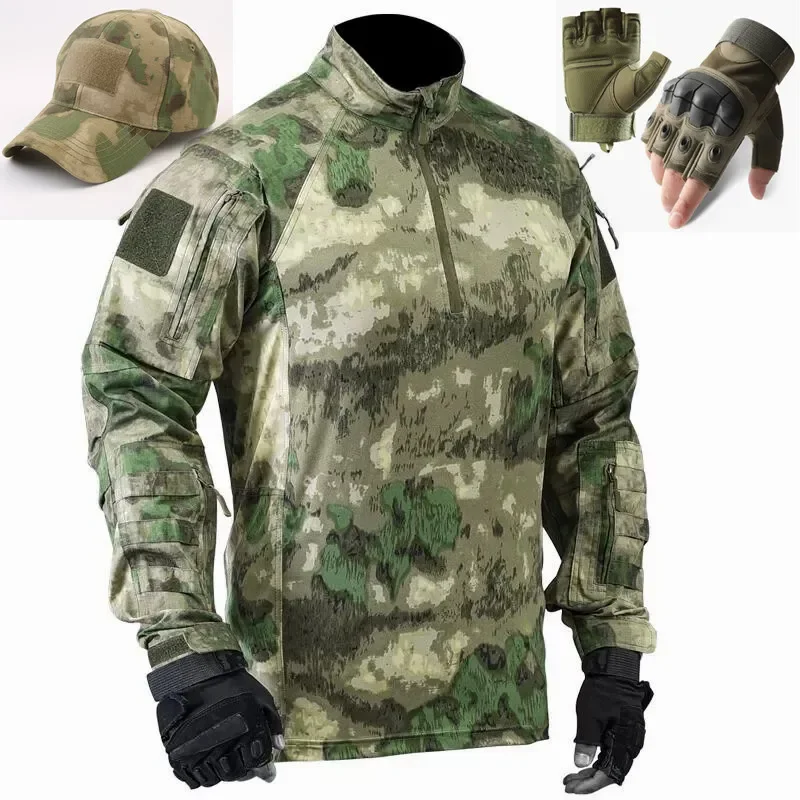 Summer UF PRO Pioneer Tactical Shirt, Quick Dry G3 Frog Suit Training Top, Ideal for Camping & Hunting with Free Gloves Hat