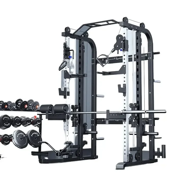 Home Gym Multi Functional Smith Machine Squat Rack Comprehensive Strength Training Fitness Equipment Half Rack Power Cage