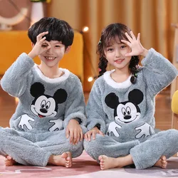 Plush And Thickened Flannel Pijama Boy's Flannel Pajamas Sleepwear