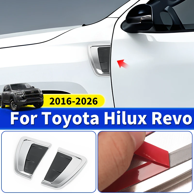 

Для Toyota Hilux 2016-2026 Revo: Комплект из 2 накладок на крылья из АБС-пластика для пикапа, защита и декор, внешний тюнинг кузова