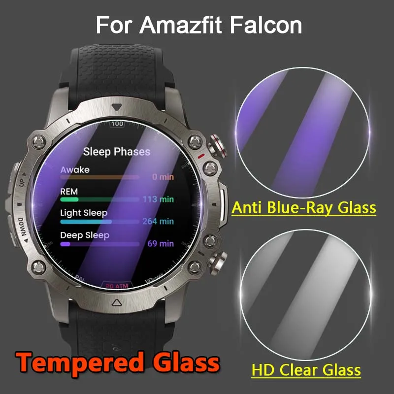 5Pcs Screen Protector For Amazfit Falcon GPS Smart Watch 2.5D 9H Ultra Clear / Anti Blue-Ray Tempered Glass Protective Film