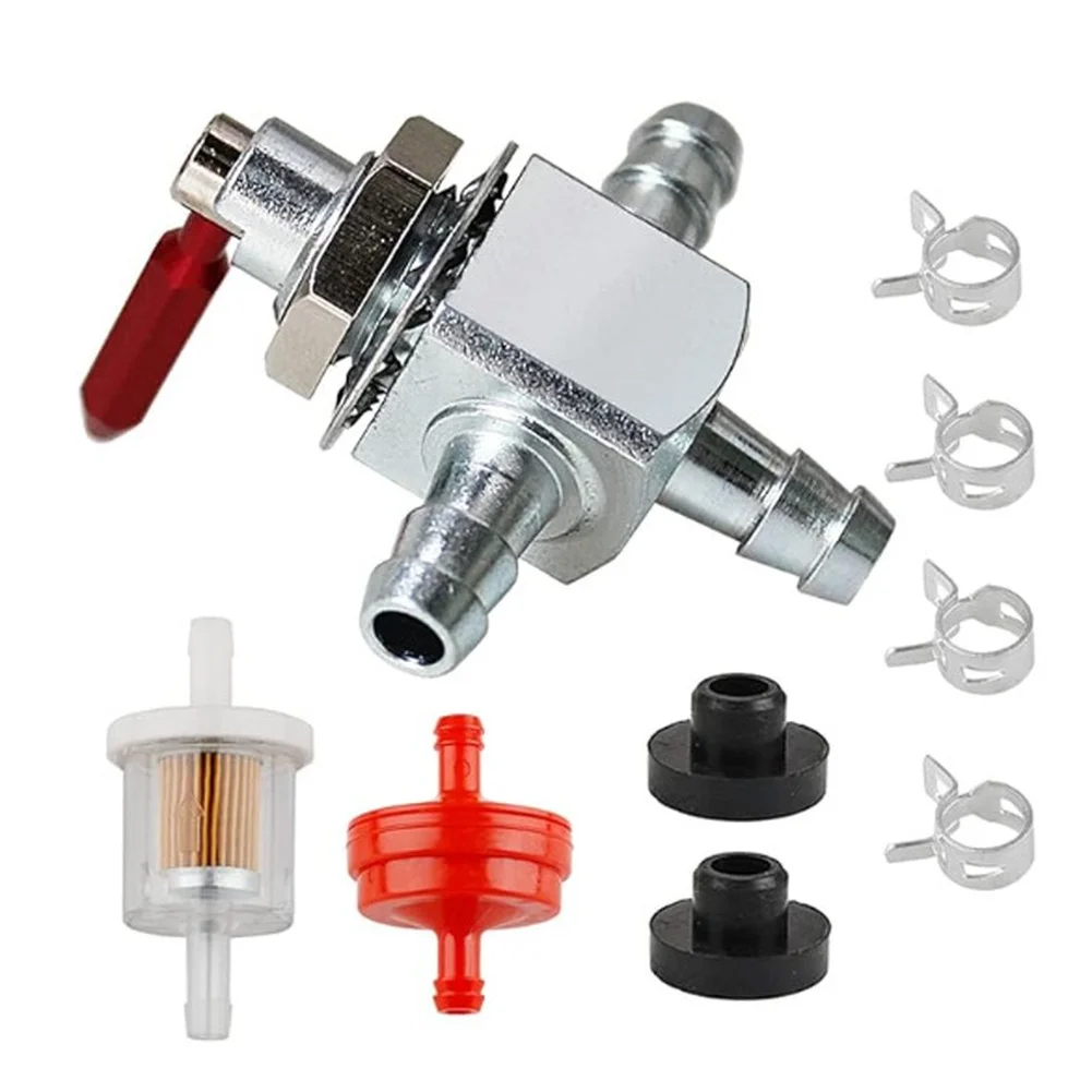 1set 1/4 Inch Fuel Shut Valve Petcock In Line Gas Filter For Exmark Lawn Carburetor Replacement Parts