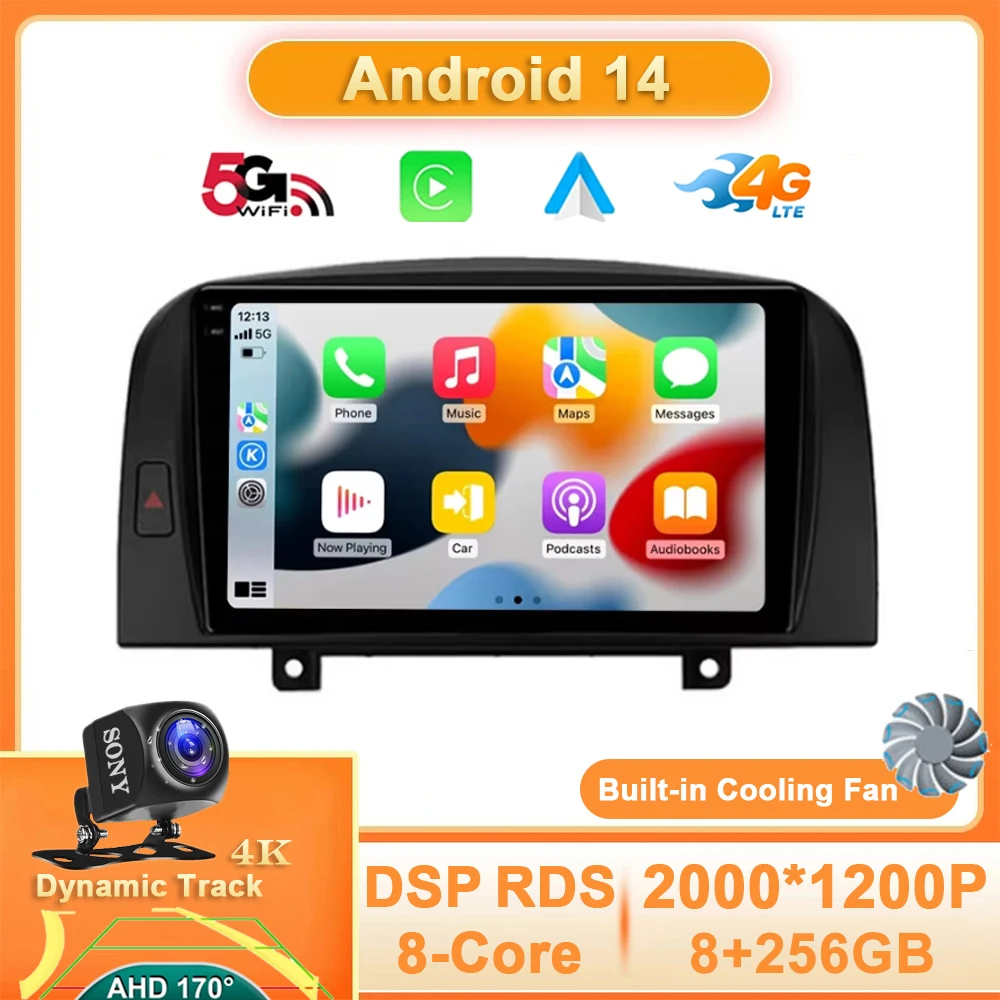 

Android 14 For Hyundai SONATA NF 2004 2005 2006 2007 2008 Carplay Car Radio Multimedia Player GPS Navigation Auto QLED 4G WIFI