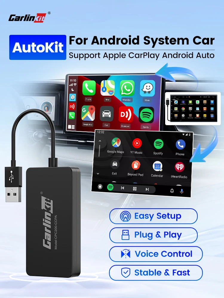 CarlinKit CCPA draadloze CarPlay voor Android autoradio Draadloze Android Auto draadloze Auto Connect Mirrorlink Smart USB-adapter - afbeelding 2
