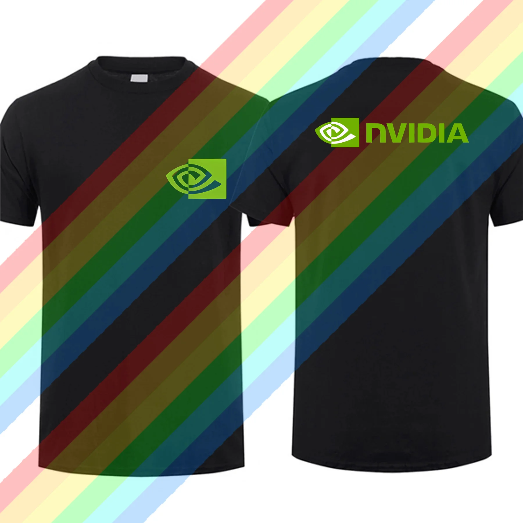 Camiseta de Nvidia para hombre, camisa de manga corta con Logo de Nvidia, ropa de calle de Hip Hop, 2024 algodón, color negro, gran oferta, novedad de verano 100%