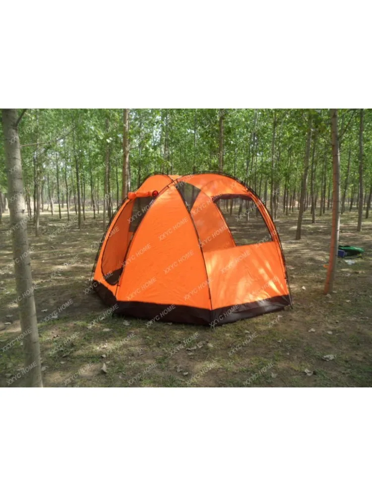 Multi-Person Rainproof Tent Outdoor Travel Beach Family Tent Oversized Double-Layer Double Door