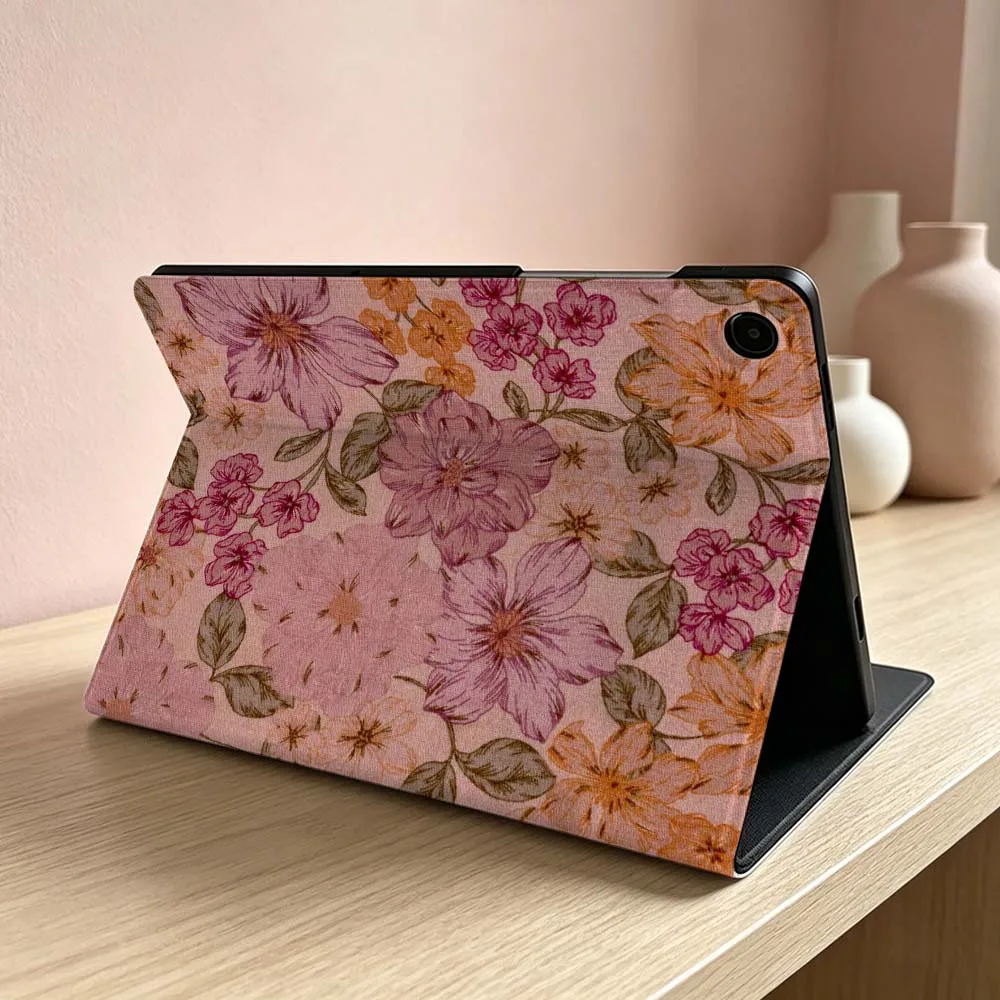 Retro floral pattern Soft For Samsung Galaxy Tab S11 S10 S9 S8 S7 S6 A11 A9 A8 A7 Ultra Lite FE Plus Inch Tablet Case
