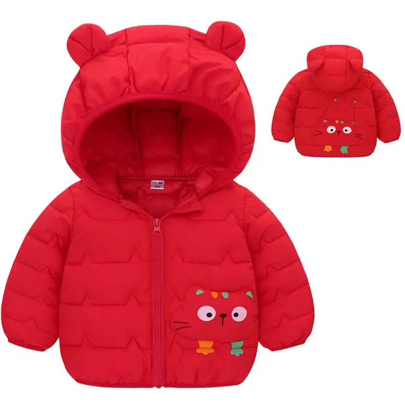 Winter Baby Down Cotton Jacket Winter 2023 New Fashion Cute Cartoon Coat Boys Girls Hooded Warm for Children\'s Outerwear 0-5y