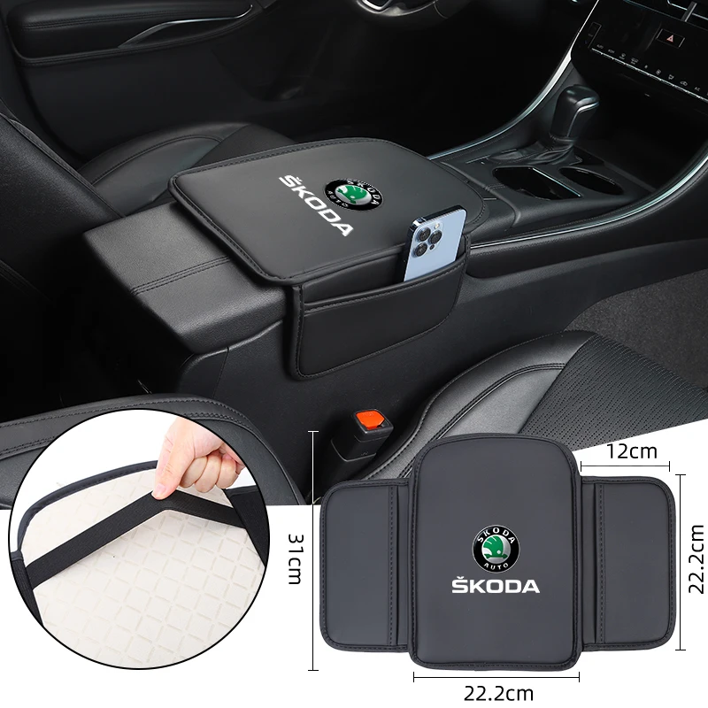 Car Armrest Box Pad Console Protector Armrest Storage Mat Accessories For Skoda Octavia Rapid Kodiaq Superb Derivative Karoq Fab view 5