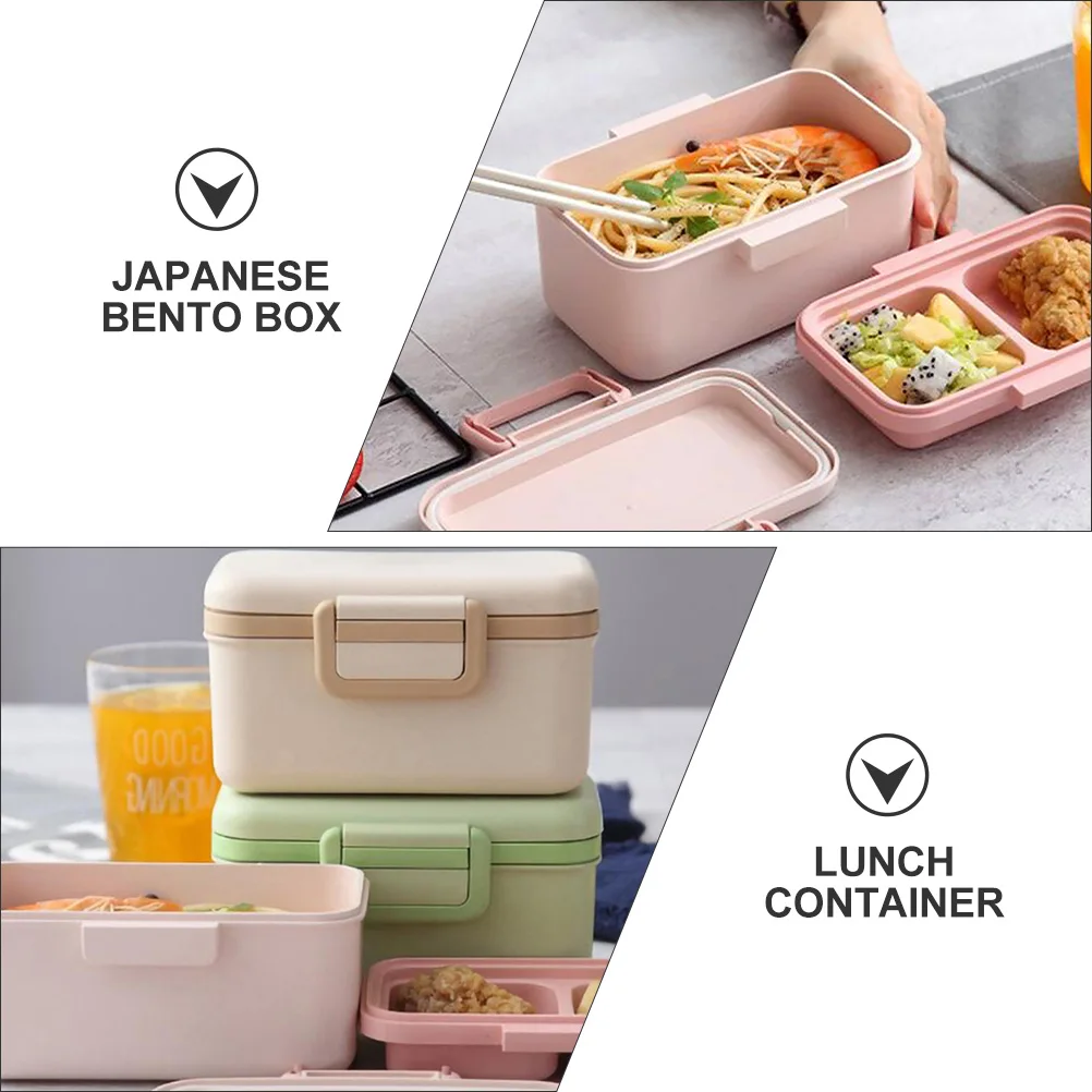 

1pc Portable Square Japanese Style Lunch Container Leakproof Easy Carry Healthy Food Storage For Office Outdoor