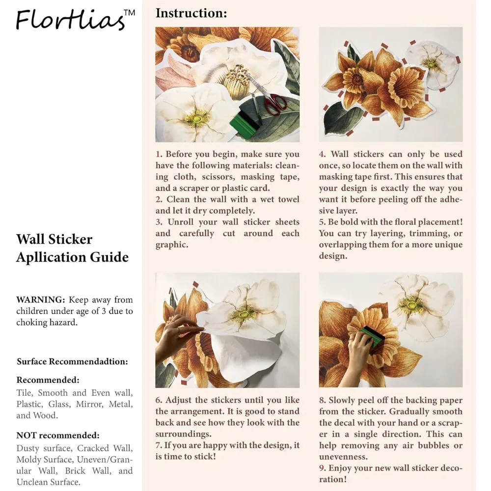 ملصقات حائط على شكل زهرة الفاوانيا، ملصقات وردية ذاتية اللصق لديكور غرفة المعيشة وغرفة النوم، ورق حائط أنيق مزين بالزهور