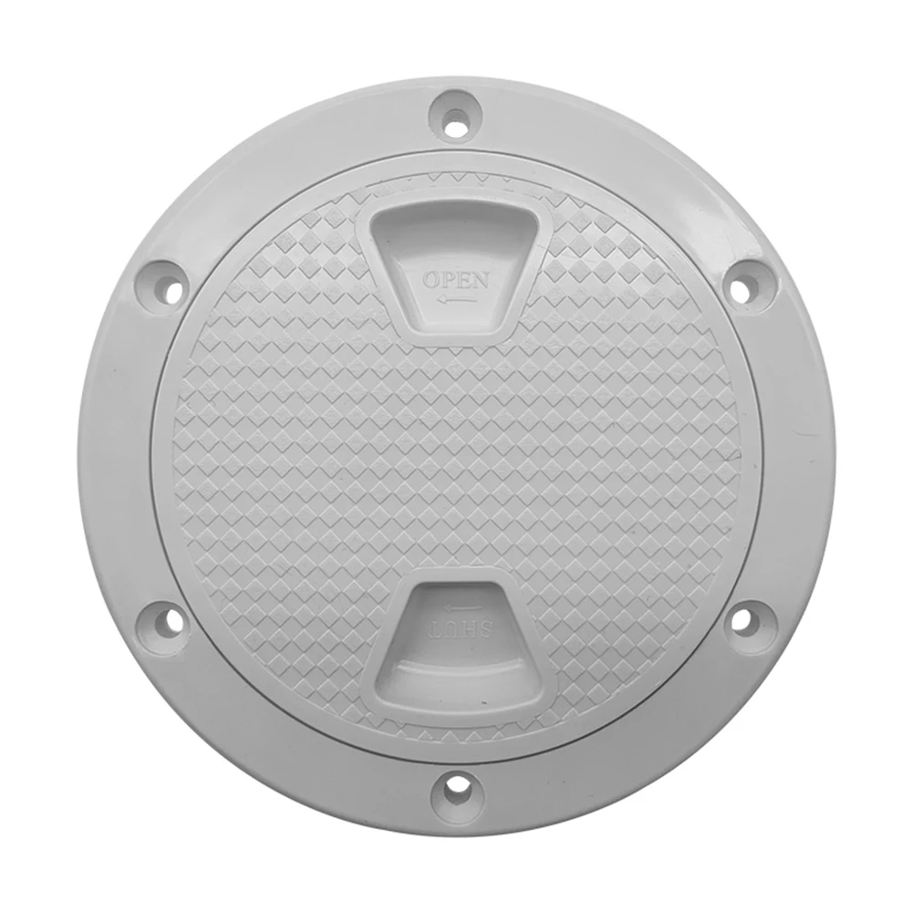 ABS Plastic White Round Boat Out Deck Plate Inspection Access Hatch Cover 4/6/8 inch Deck Plate Non Slip for Marine RV Yacht