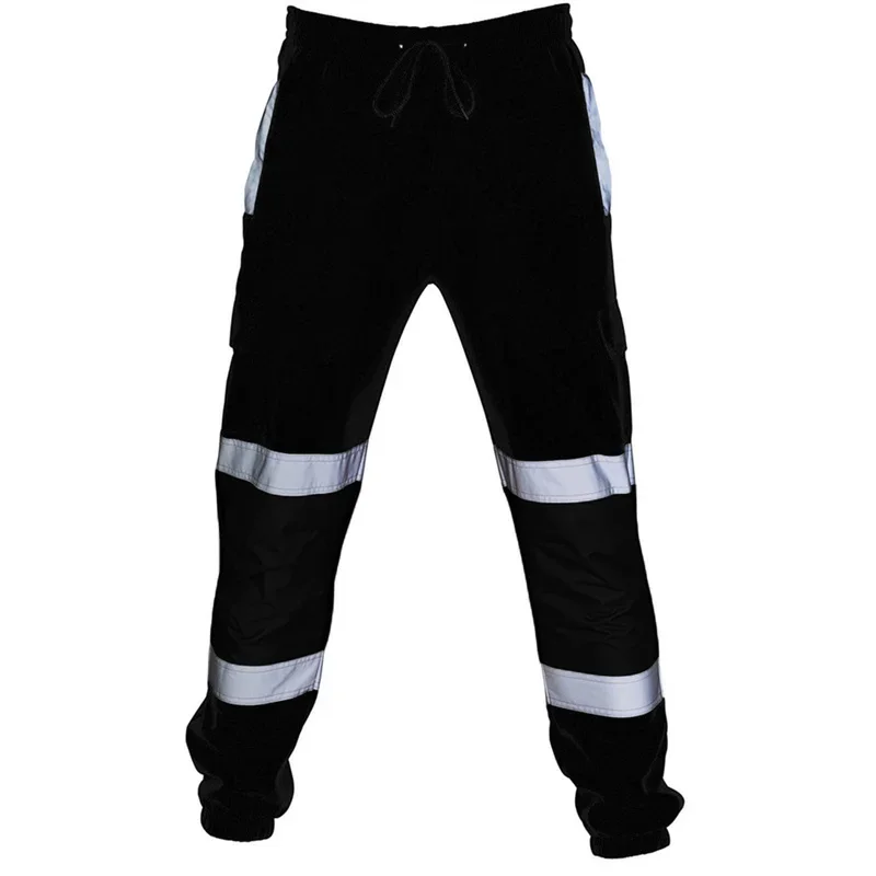 New Hot Selling Men's Casual Pants with European and American Patchwork Pockets, Reflective Strips, and Ankle Binding Work Pants