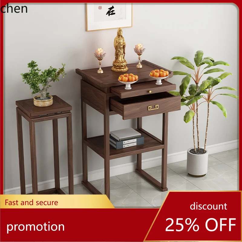 HT New Chinese Style Altar Table for Offering to Gods and Spirits, Small Altar Table, Buddha Shrine Cabinet, Bodhisattva