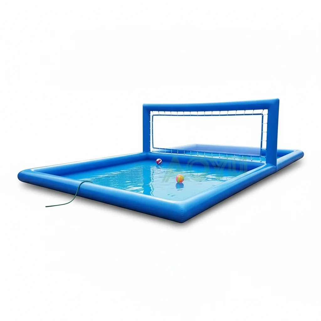 Piscina Inflable de Voleibol, 6x12m/19.7x39.4ft, Comercial, de PVC de 0.9mm, Piscina Elevada, Piscina Inflable para Jugar, Juego Acuático