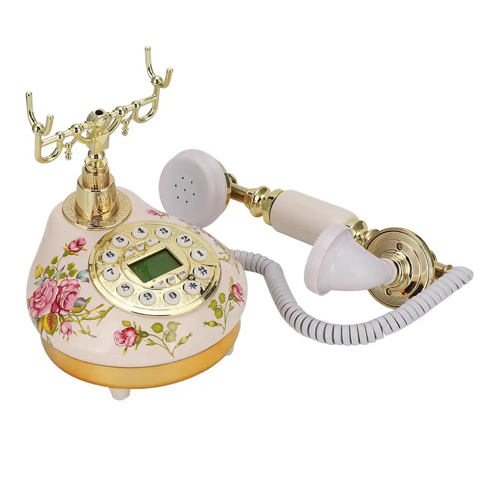 MS9100 Antique Retro Corded Telephone - Vintage Ceramic Landline Desk Phone for Home, for office & Hotel Décor